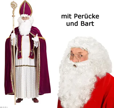 Produktbild von Nikolaus Kostüm Bischof Weihnachten Gr L/XL +  Perücke - Bart