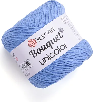 Produktbild von YarnArt Bouquet Unicolor 3223 Baumwollgarn - Blau, 100g/200m