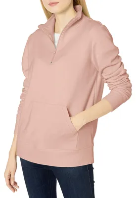 Obrázok produktu pre Dámske dlhý rukávový top z fleece s čiastočným zipsom (v ponuke)