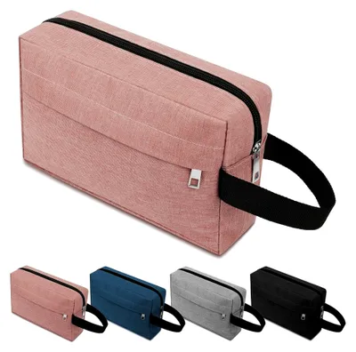 Produktbild von Kulturbeutel für Herren und Damen, Aufhängbare Kulturtasche für Reisen und Kosmetik, Reisekosmetiktasche für Badezimmer, Rosa