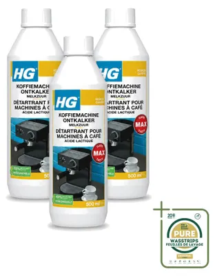 Produktbild von 3 x HG Koffiemaschine Entkalker auf Milchsäurebasis - 500 ml - Vorratspackung - 3 Stücke