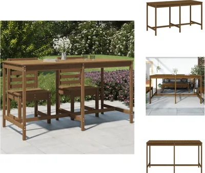 Produktbild von vidaXL Gartentisch Honigbraun 203,5x90x110 cm Massivholz Kiefer -  Gartentische