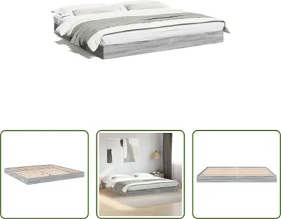 Produktbild von The Living Store Bettgestell Grau Sonoma 180x200 cm Holzwerkstoff