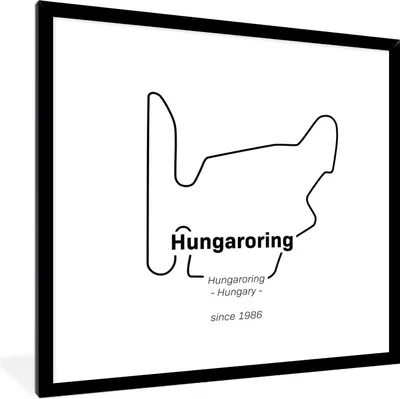 Produktbild von MuchoWow® Gerahmtes Poster Formel 1 - Ungarn - Rennstrecke 40x40 cm - Poster mit Schwarzem Bilderrahmen Wandposter Rahmen Foto Bilder - Mit Rahmen - Wanddekoration Schlafzimmer