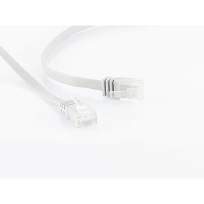 Image de Câble patch plat U/UTP cat. 6 slim blanc 0,25m
