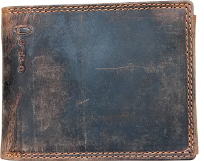 Immagine prodotto di Portafoglio Pedro in pelle intera di vacchetta massiccia vintage con protezione dei dati delle carte (RFID)