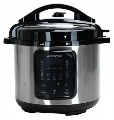 Produktbild von Aigostar 8433325418847, 6 l, Edelstahl, Schwarz, 24 h, 1 m, 1000 W, 220 - 240 V