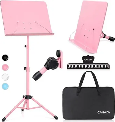 Obrázek produktu pro Nastavitelný stojan na noty 2 v 1, růžový