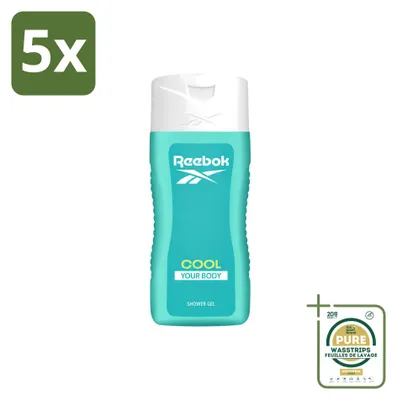Productafbeelding van 5 x Reebok Cool Your Body douchegel - 400 ml - Voordeelverpakking - 5 stuks
