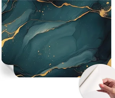 Produktbild von Selbstklebende Wandtapete - Dekorative Tapete für Wohnzimmer - Klebefolie für Wandbilder - Tapetenfolie für Wanddekoration - 208x146 cm - Dunkelblaue Abstraktion