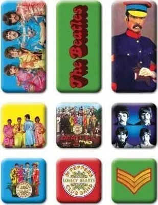 Zdjęcie produktu dla The Beatles Sgt Pepper 9 Piece Set Magnes