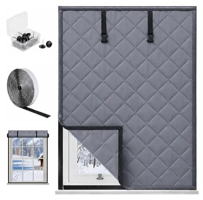 Immagine prodotto di Kit di isolamento per finestre, isolamento termico per finestre, 120 x 160 cm, copertura termica per finestre, pellicola isolante per finestre, resistente al freddo