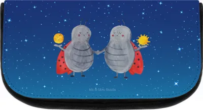 Produktbild von Mr. & Mrs. Panda kulturtäschchen Sternzeichen Zwilling - Sternenhimmel Blau - Geschenk, Zwillingsschwester, Zwillinge, Schminktasche, Glückskäfer, Kulturbeutel