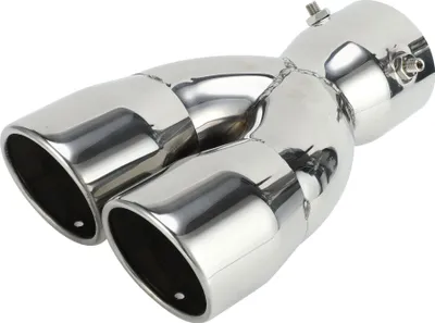 Image de 3" entrée Diamètre acier inoxydable double rangée Astuce de silencieux d'échappement pour Auto Voiture