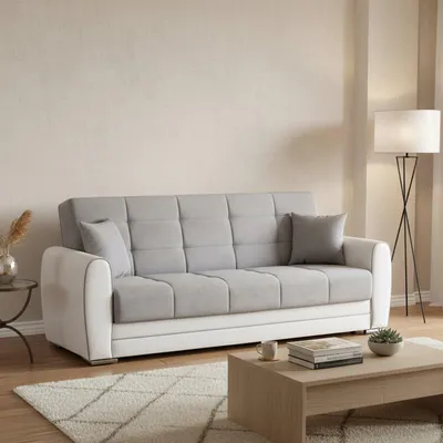 Immagine prodotto di Dmora Divano Letto 3 Posti Dike 84x220 cm Nero, Contenitore Reclinabile