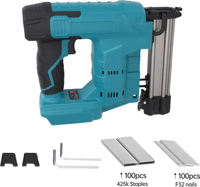Image de Kit de cloueur sans fil 20V – Machine à clouer sans fil avec 200 clous (F32 mm et type N) pour le bois et les travaux de bricolage