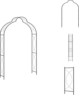 Produktbild von vidaXL Rosenbogen Schwarz 150 x 34 x 240 cm Eisen -  Rosenbögen, Gitter & Pergolen