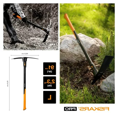 Produktbild von Kreuzhacke IsoCore L für grobe Arbeiten auf harten, steinigen Böden, Länge: 91 cm, Gewicht: 3,4 kg, Schwarz/Orange
