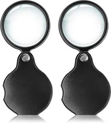 Produktbild von 2Stück 10 x Mini Lupe Taschenlupe 50 mm faltbar Lupe mit drehbar