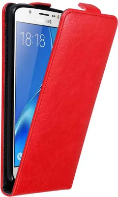 Produktbild von Cadorabo Hülle für Samsung Galaxy J5 2016 Schutz Hülle in Rot Flip Etui Handyhülle Case Cover