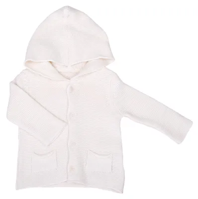 Produktbild von Baby-Cardigan gestrickt Baumwolle Ti - 6-9M - 68CM(Anmerkung: Dies scheint eine Größenangabe zu sein, die in beiden Sprachen gleich bleibt.) - Ecru | by Kitikate