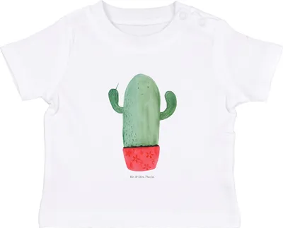 Produktbild von Mr. & Mrs. Panda T-Shirt Kaktus Wut 6. - 12. Monat - Weiß - Geschenk, Baby Shirt, Top, Büro, Kollegin, Kollege, Chefin, Babyshirt, Kakteen, Kurzarmshirt