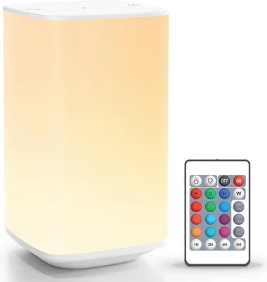 Productafbeelding van Draadloze LED Tafellamp met RGB Kleuren en 4 Lichtstanden - Oplaadbaar Nachtlampje