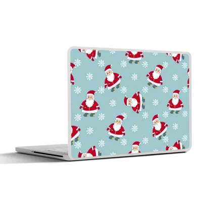 Produktbild von MuchoWow® Laptop Aufkleber Sticker Cover Weihnachtsmann - Schneeflocke - Schnittmuster - Weihnachten 40x30 cm - Laptop Dekoration - Selbstklebend