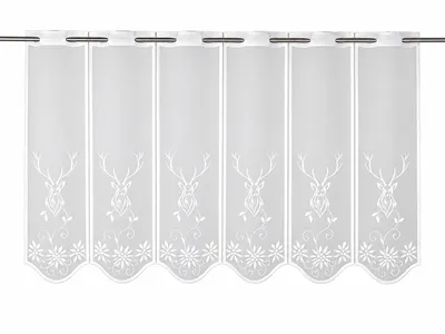 Produktbild von Scheibengardine Jacquard Hirsch weiß BxH 90x60cm