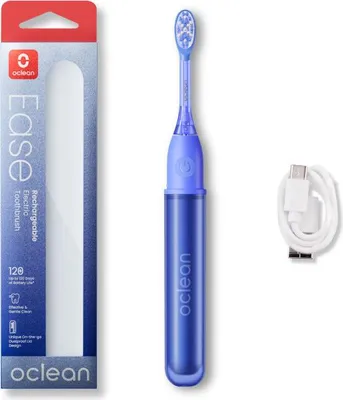 Obrázek produktu pro Oclean Ease, Dospělý, Vibrační kartáček, Hloubkové čištění, Citlivý, 66000 pohybů za minutu, Modrá, 2 min, 30 sec
