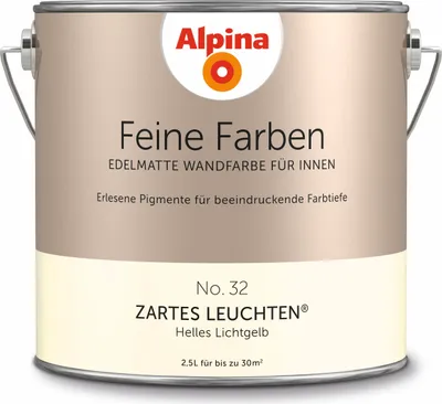 Produktbild von Alpina Feine Farben No. 32 Zartes Leuchten 2,5 L helles lichtgelb edelmatt