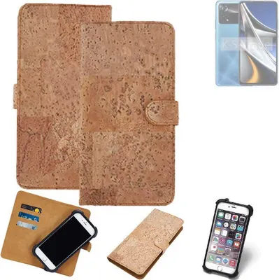 Produktbild von K-S-Trade Hülle kompatibel mit POCO X4 Pro 5G  Kork Handyhülle Cover  Schutzhülle TPU Case Bumper in Hellbraun, (1x)