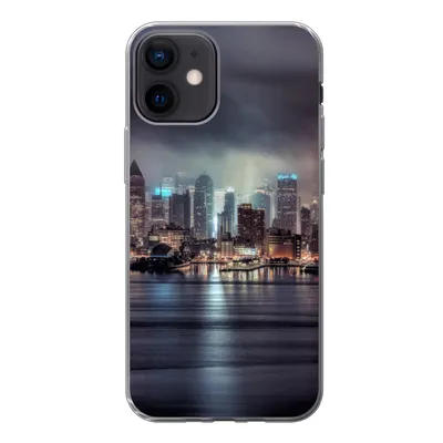 Produktbild von MuchoWow® Handyhülle Schutzhülle Hülle für iPhone 12 New York - Amerika - Skyline Silikon Softcase Handy Hülle - Schutzhülle