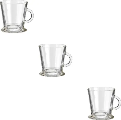 Zdjęcie produktu dla Zestaw 3 kubków Excellent Houseware, szklanych, 170 ml, przezroczystych