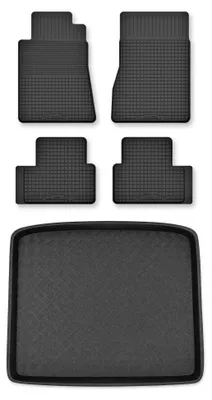 Productafbeelding van Rubberen automatten + kofferbakmat voor Mercedes-Benz Klasa B W245 2005-2011 – 5-delig, zwart, op maat – Wielganizator Semi-Universal
