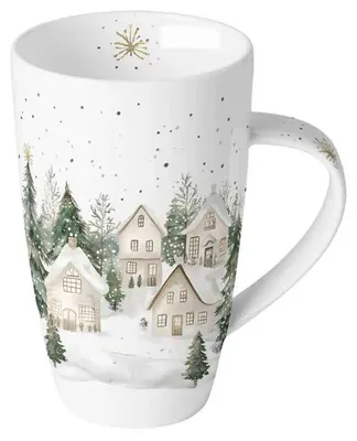 Image de Gobelet de Noël, 0,6 l, village enneigé. Maisons enneigées