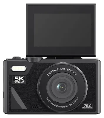 Produktbild von Zimilo 5K Digitalkamera, 75MP Kamera mit 180° Klappdisplay, 3,0 Zoll Bildschirm, Autofokus, Filter, Selfie Vlog Kamera für Foto & Video