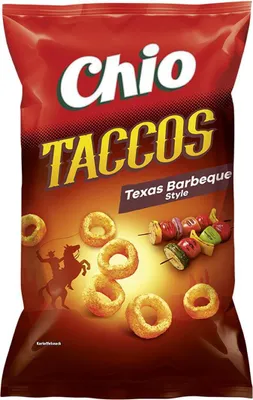 Zdjęcie produktu dla Chio Taccos Texas Barbecue wegetariańskie wegańskie Chrupiący pierścień 75g