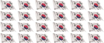 Produktbild von Mini Aufkleber Set - Pack wehend - 33x20mm - selbstklebender Sticker - Südkorea - Flagge / Banner / Standarte fürs Auto, Büro, zu Hause und die Schule - 24 Stück