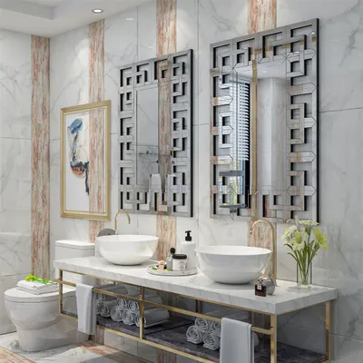 Immagine prodotto di WISFOR specchio ARTLOGE, specchio da parete specchio da bagno moderno, specchio per corridoio specchio decorativo, 100×70×1,9cm