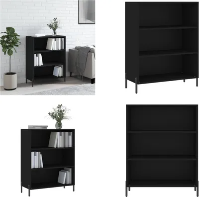 Produktbild von vidaXL Regalschrank Schwarz 69,5x32,5x90 cm Holzwerkstoff - Regalschrank - Regalschränke - Aufbewahrungsschrank - Bücherregal
