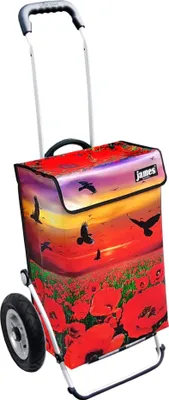 Produktbild von James Einkaufstrolley - POPPY - stabiler Einkaufswagen mit individuellem Design - einfarbig: rot in Ausführung: Royal-Luftraeder
