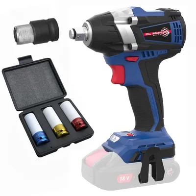 Produktbild von Güde Akku Schlagschrauber BSS 18 1/2-0 BL, 3 Tlg, Nussset, 1/4 Hex Adapter