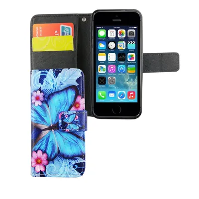 Produktbild von Handyhülle Tasche für Handy Apple iPhone 5 / 5s / SE Blauer Schmetterling