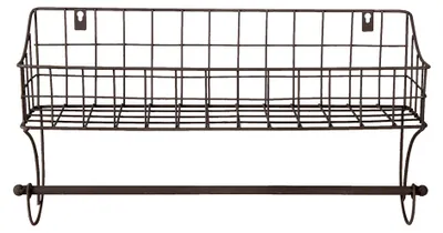 Image de Clayre & Eef Porte-serviettes 44x12x25 cm brun fer