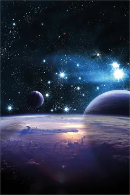 Produktbild von Wallario selbstklebendes Poster - Planeten im Weltall, Größe: 61 x 91,50 cm