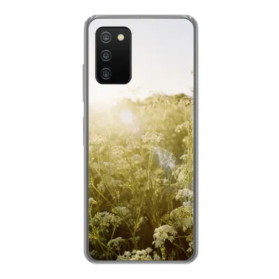 Produktbild von MuchoWow® Handyhülle Schutzhülle Hülle für Samsung Galaxy A03s Blumen - Weiß - Frühling Silikon Softcase Handy Hülle - Schutz