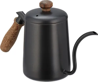 Produktbild von Kovový čajník s drevenou rukoväťou RD44120, čierny 550 ml