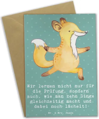 Produktbild von Mr. & Mrs. Panda Grußkarte Auszubildende Lächeln - Meeresbrise - Geschenk, Berufseinsteiger, Beruf, einladungskarten, Lernen, hochzeitskarten, Berufsleben, Ausbildung