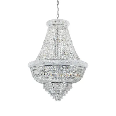 Produktbild von Klassischer Kronleuchter Dubai Metall-Kristall Chrom 24 Lichter E14